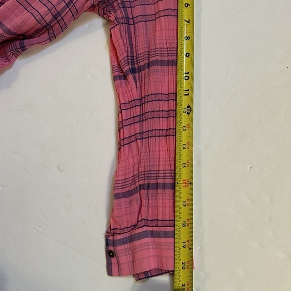 PILCRO Anthropologie Women’s Pink Plaid Long Sleeve Button Front Top Size XS - Picture 10 of 11
